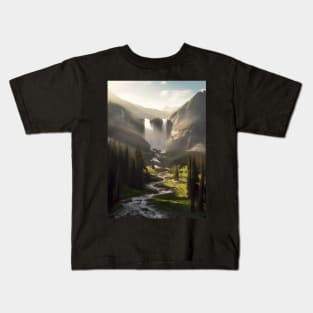 Waterfall in Nature Kids T-Shirt